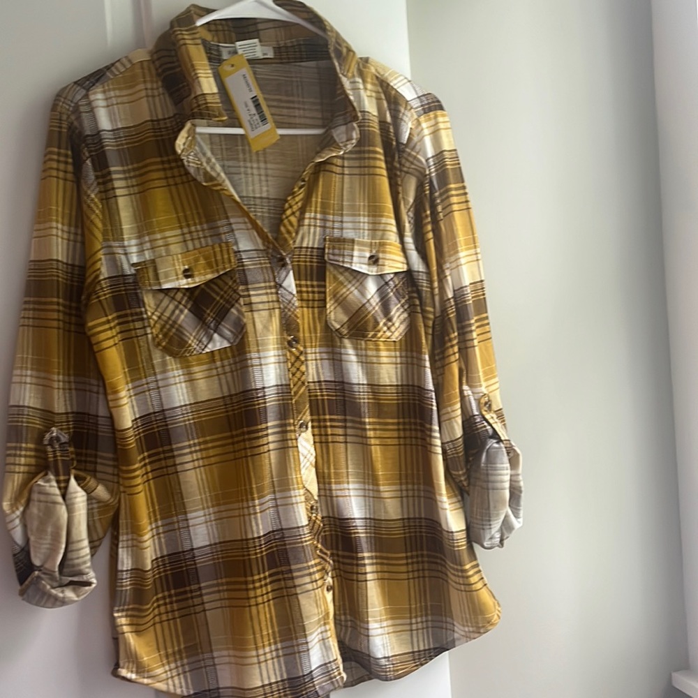 Yellow plaid top